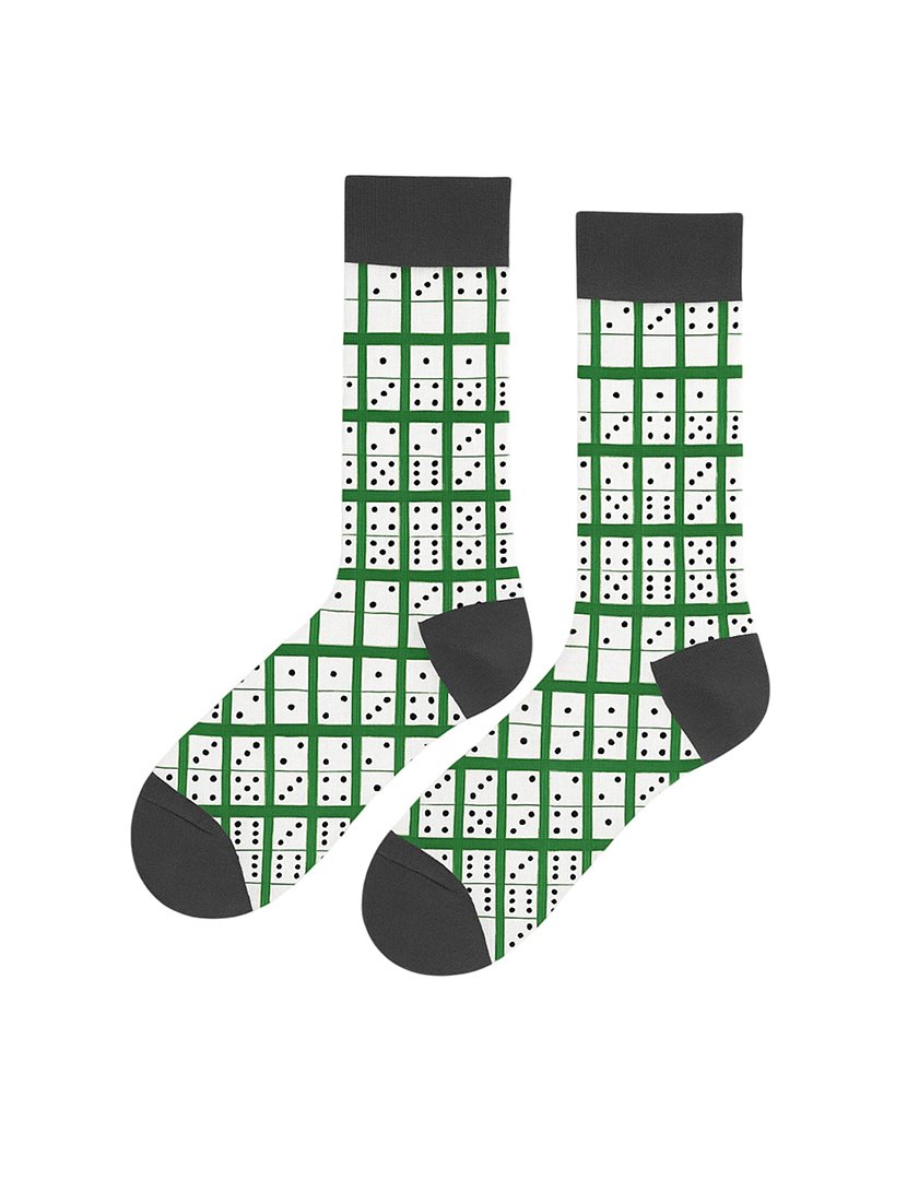 Meias Altas Unisexo com Estampado Dominó Multicolorido