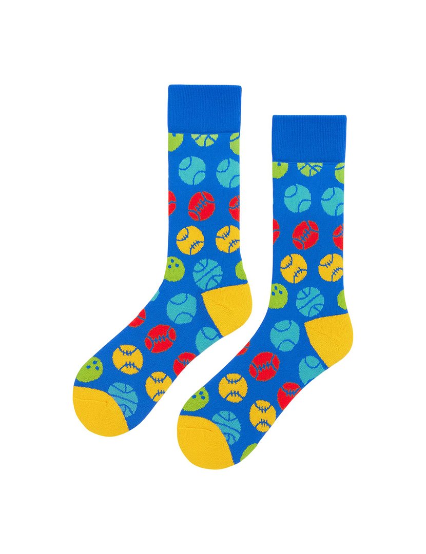 Meias Altas Unisexo com Estampado Bolas de Desporto Multicolorido