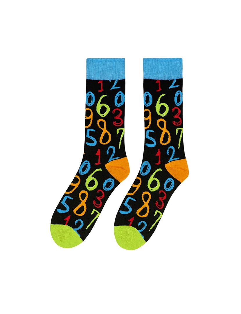 Meias Altas Unisexo com Estampado Números Multicolorido