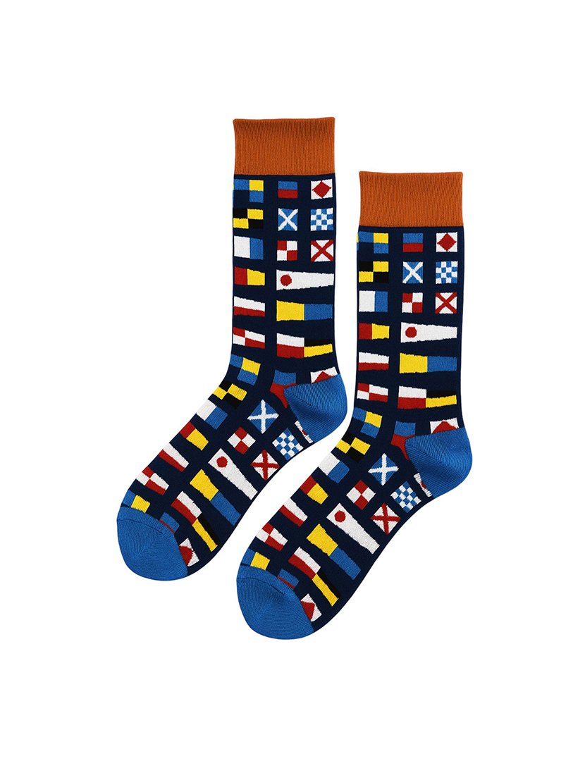 Meias Altas Unisexo com Estampado Bandeiras Multicolorido