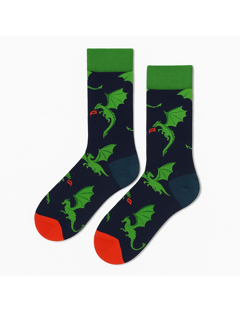 Meias Altas Crianças com Estampado Dragão Multicolorido