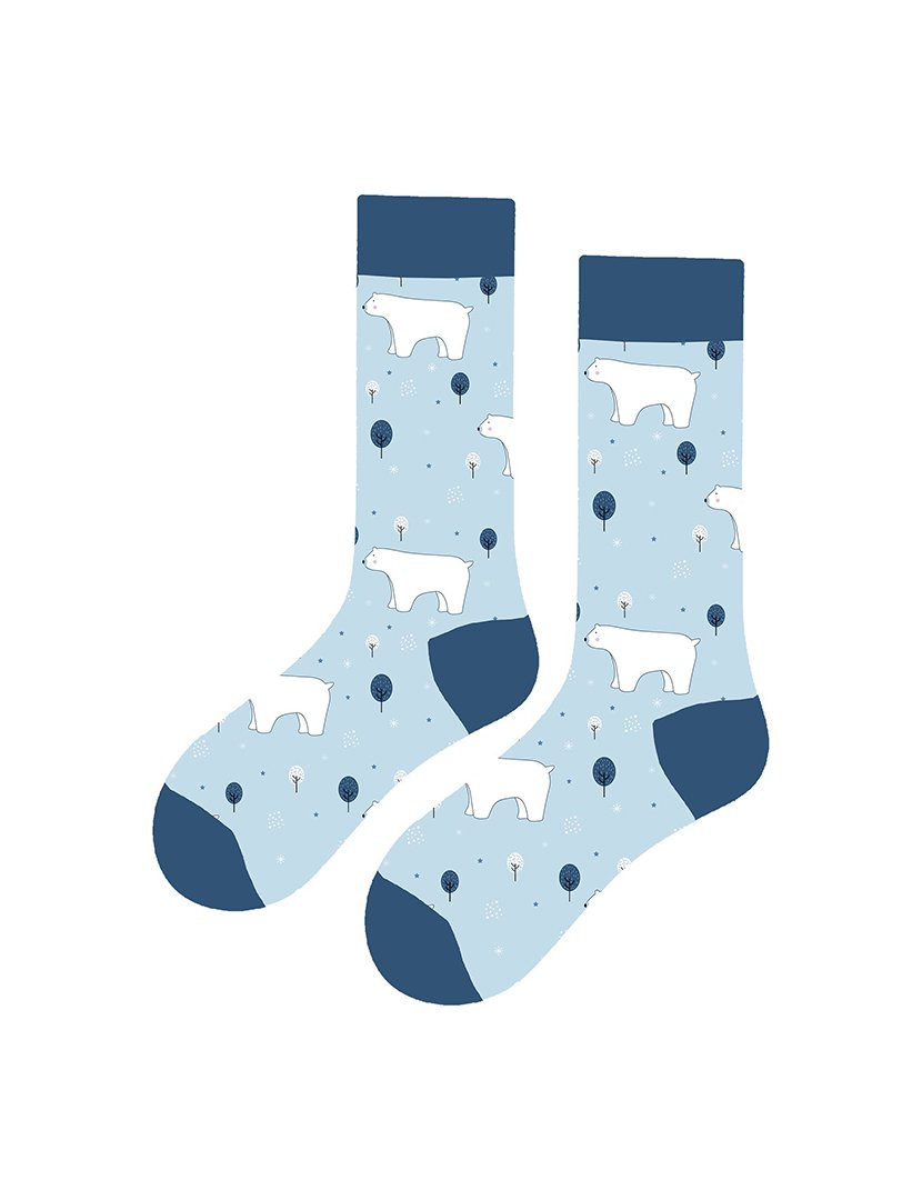 Meias Altas Crianças com Estampado Urso Polar Multicolorido