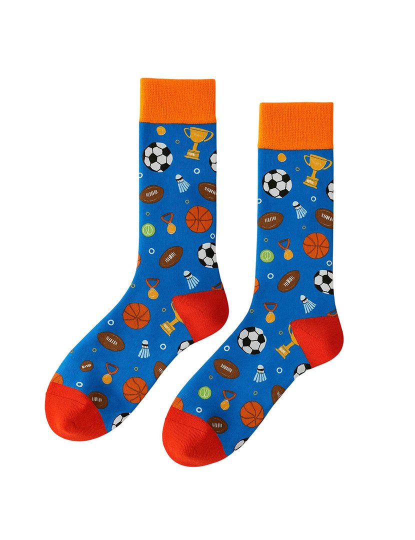 Meias Altas Crianças com Estampado Desporto Multicolorido