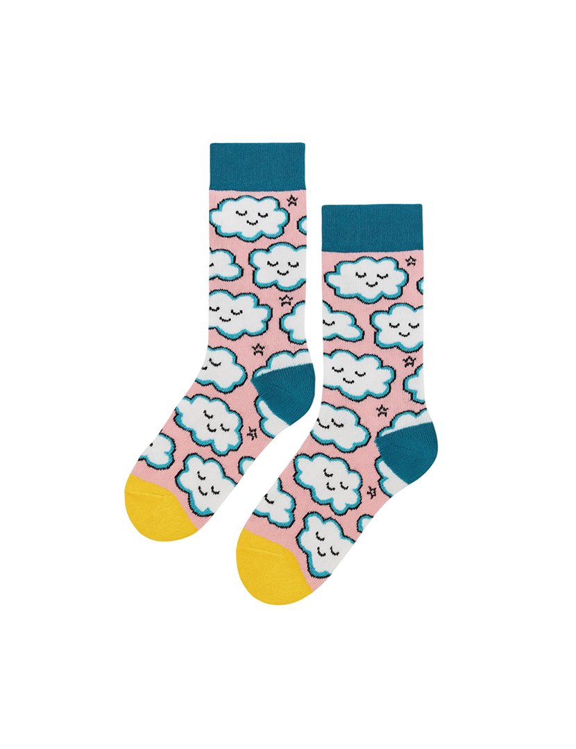 Meias Altas Crianças com Estampado Nuvens Multicolorido