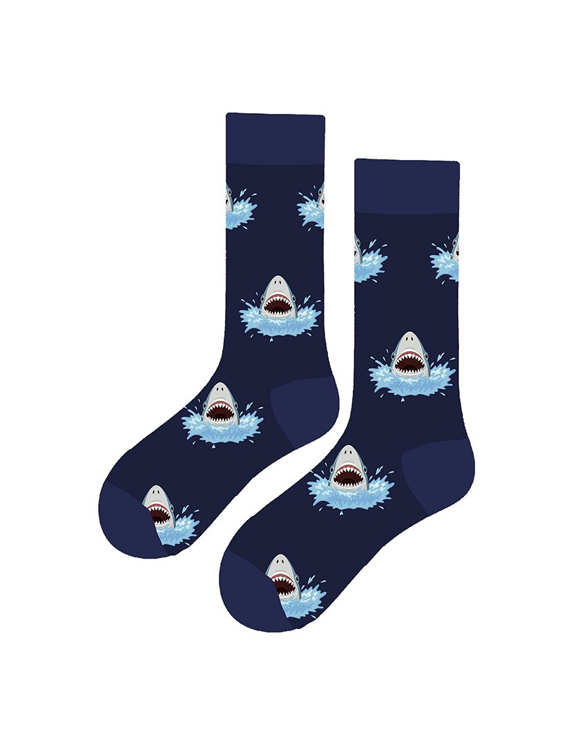 Meias Altas Unisexo com Estampado Tubarão Multicolorido