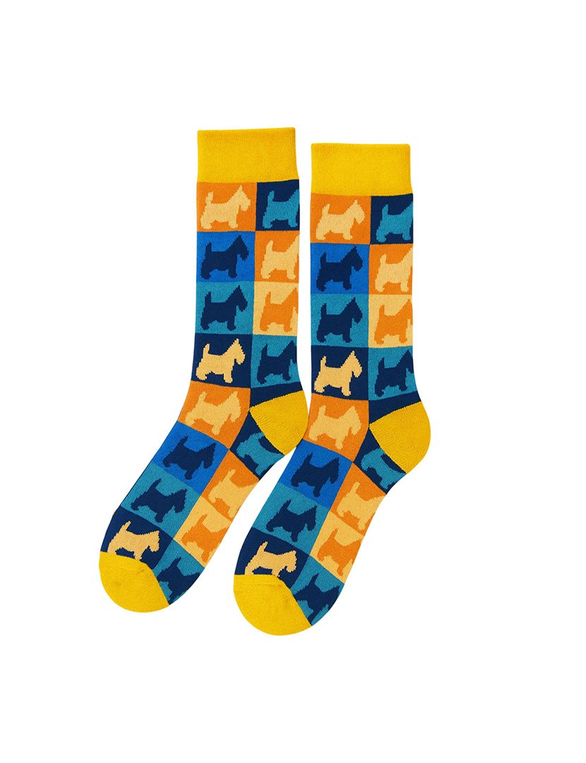 Meias Altas Unisexo com Estampado Silhueta Cães Multicolorido