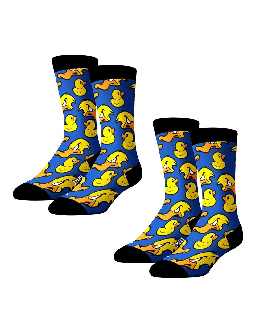 Pack 2 Pares Meias Altas Unisexo com Estampado Pato Multicolorido