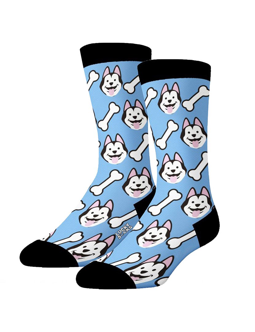 Pack 2 Pares Meias Altas Unisexo com Estampado Cão Multicolorido