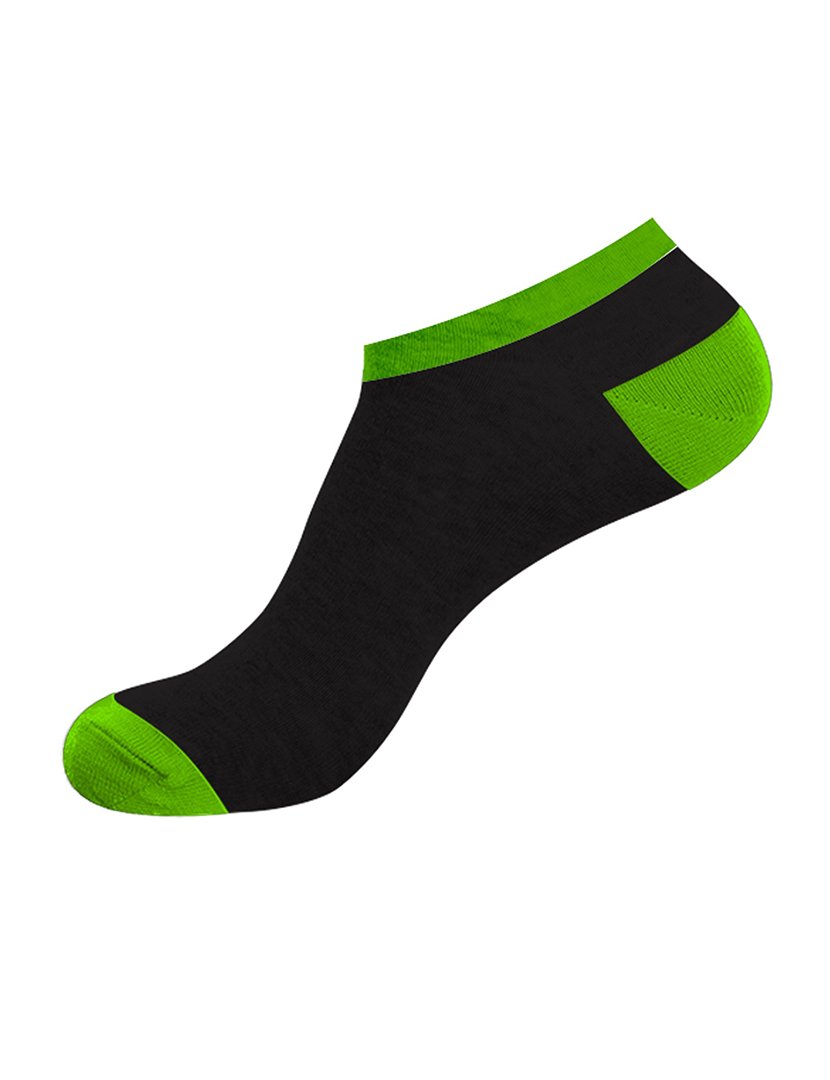 Pack 2 Pares Meias Curtas Unisexo com Estampado Cogumelo Preto e Verde