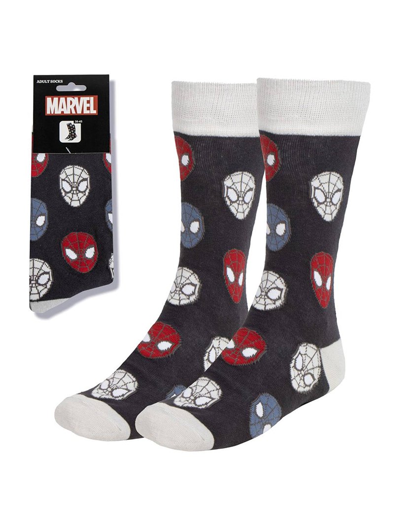 Meias Altas Unisexo Marvel Homem-Aranha Cinzento e Branco