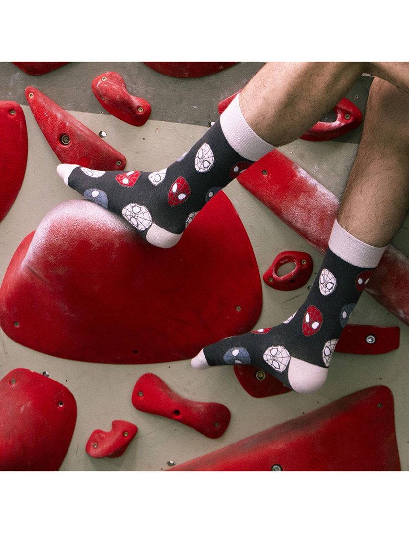 Meias Altas Unisexo Marvel Homem-Aranha Cinzento e Branco