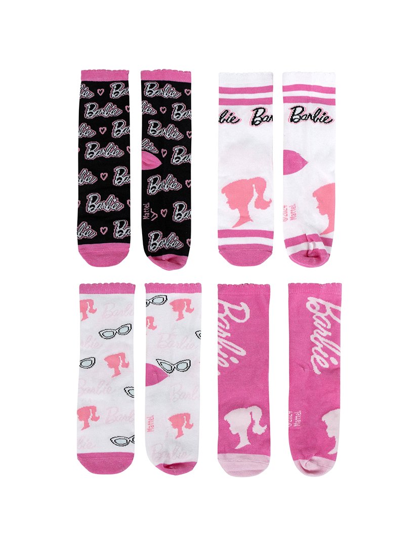 Pack 4 Pares Meias Menina Barbie Multicolorido