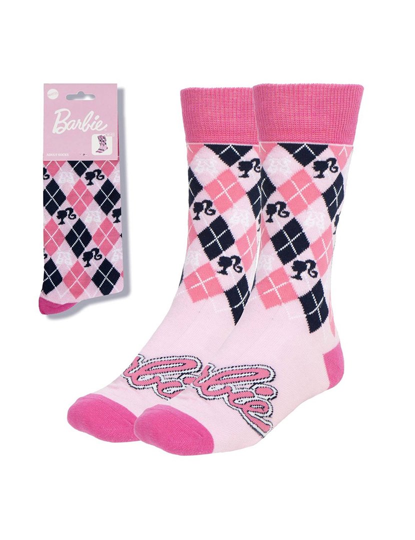 Meias Altas Senhora Barbie com Quadrados Multicolorido