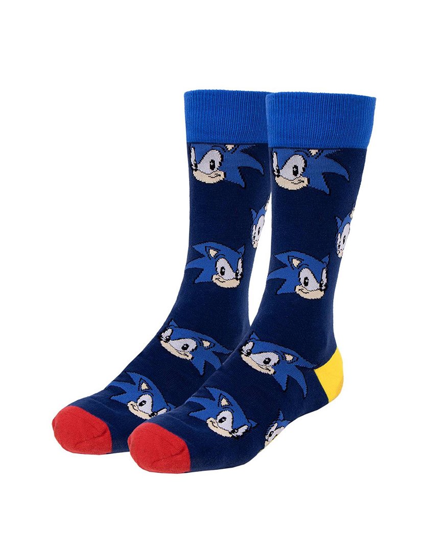 Pack 3 Meias Altas Unisexo Sonic Multicolorido