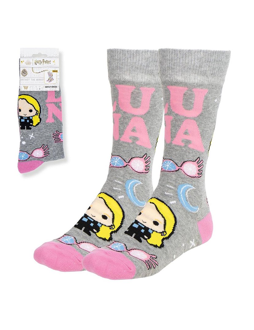 Meias Altas Unisexo Harry Potter Luna Cinzento