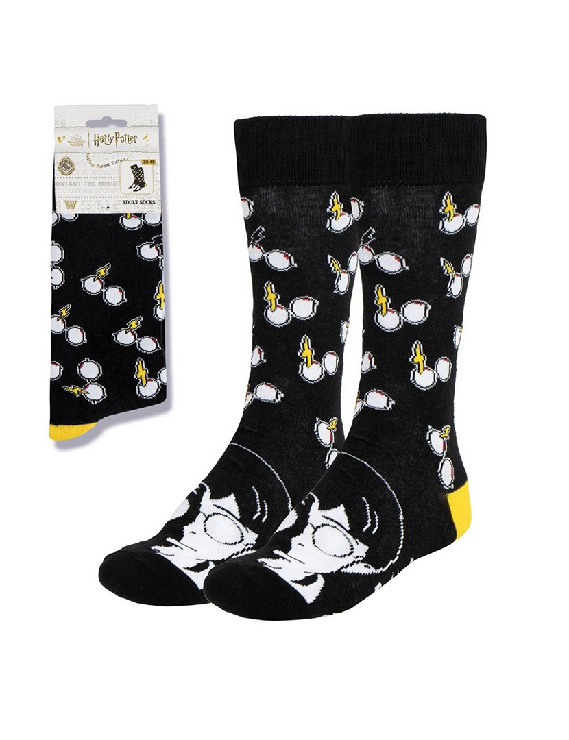 Meias Altas Unisexo Harry Potter Preto