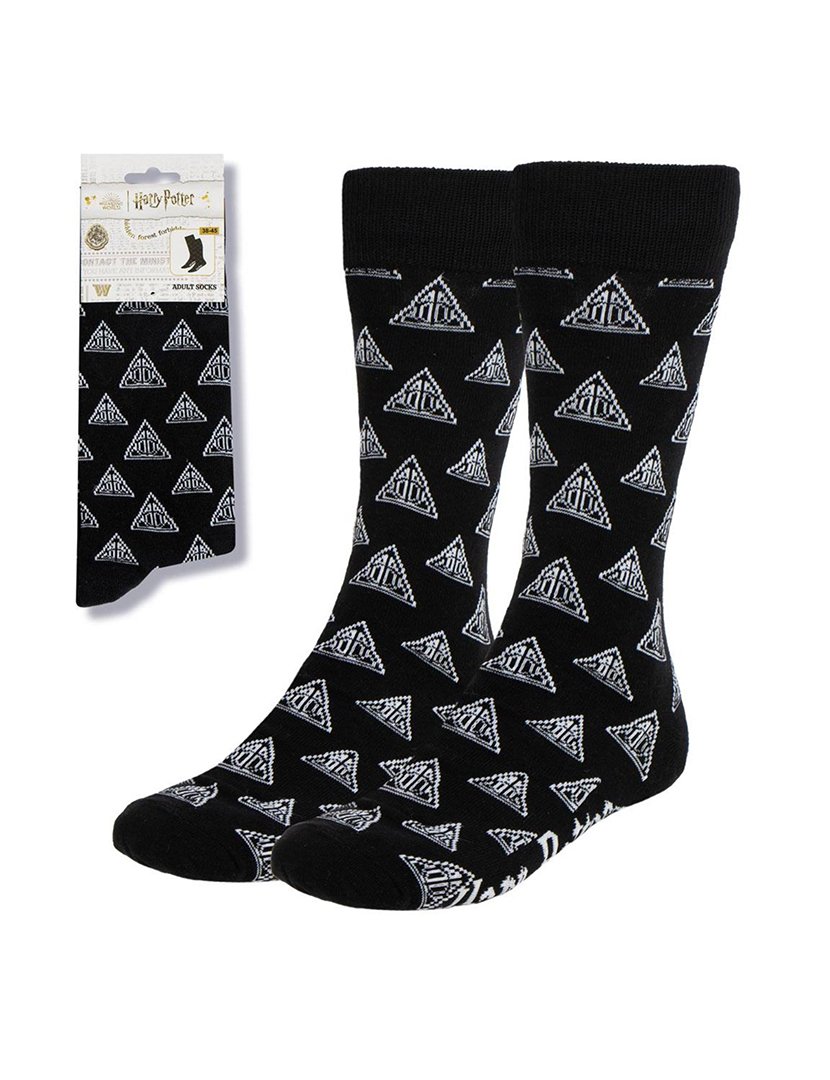 Meias Altas Unisexo Harry Potter Preto e Branco