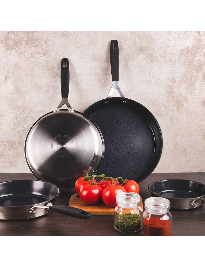 Conjunto 3 Frigideiras Aço Inox