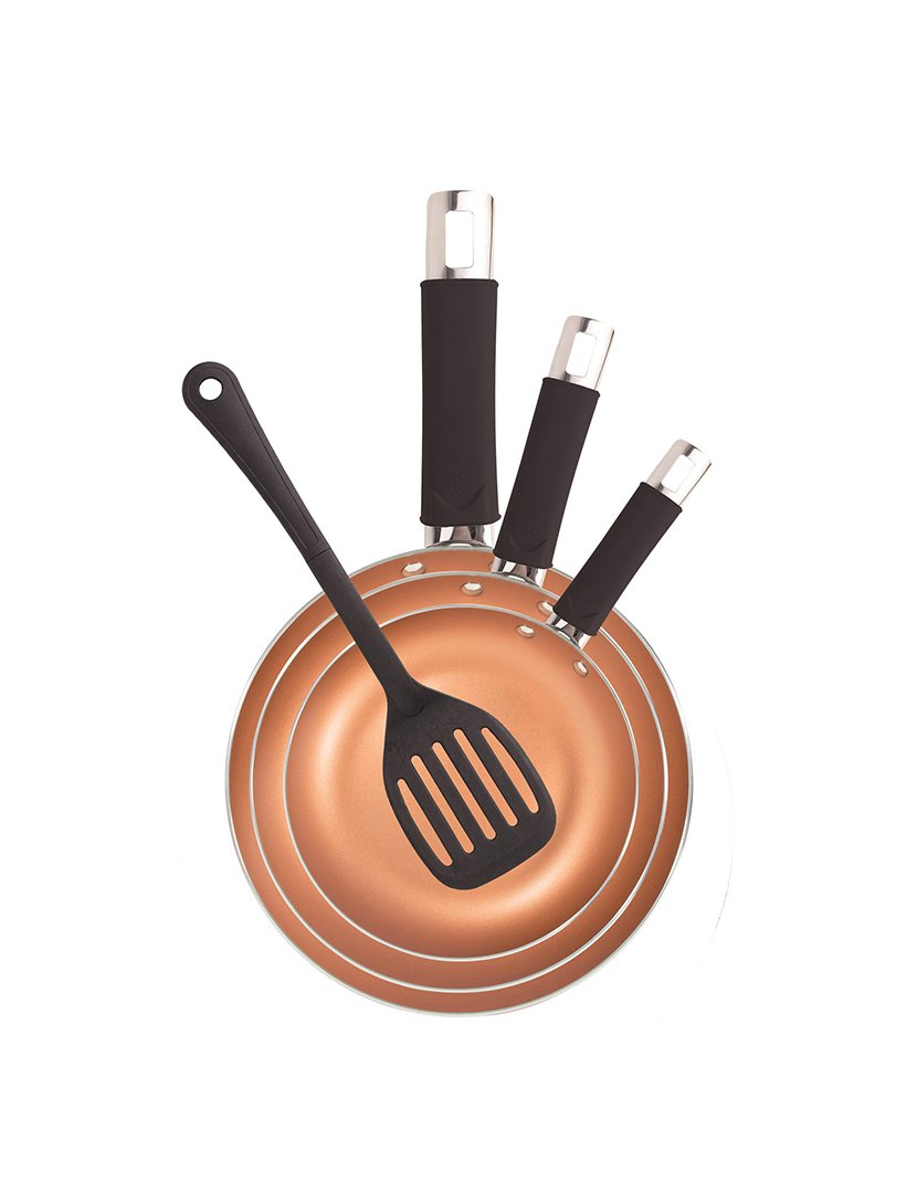 Conjunto 3 Frigideiras Alum Forjado Cobre