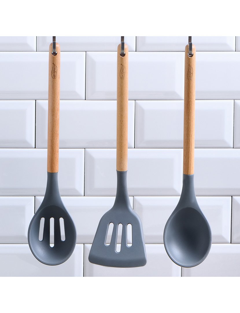 Frigideira+Grill+Utensilios Natura Cinza