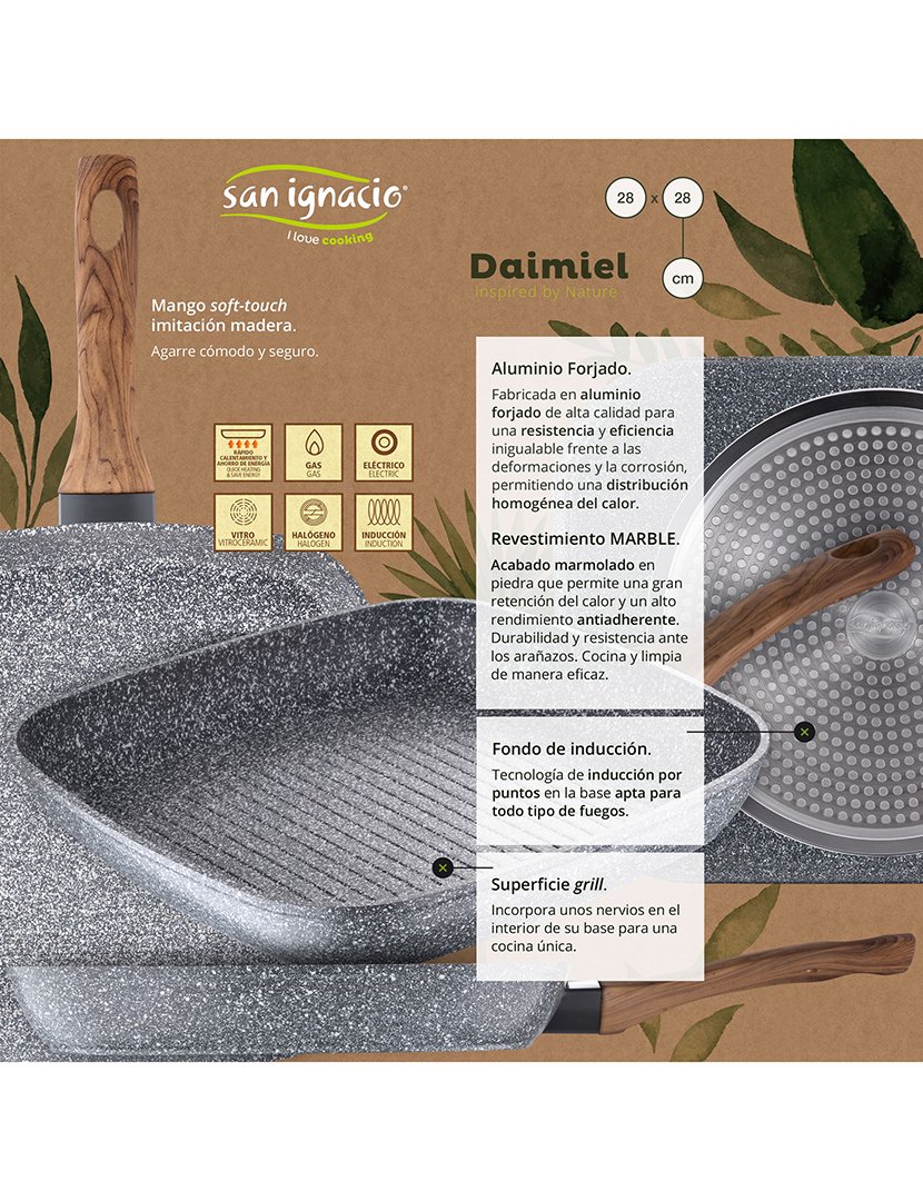 Frigideira+Grill+Utensilios Natura Cinza