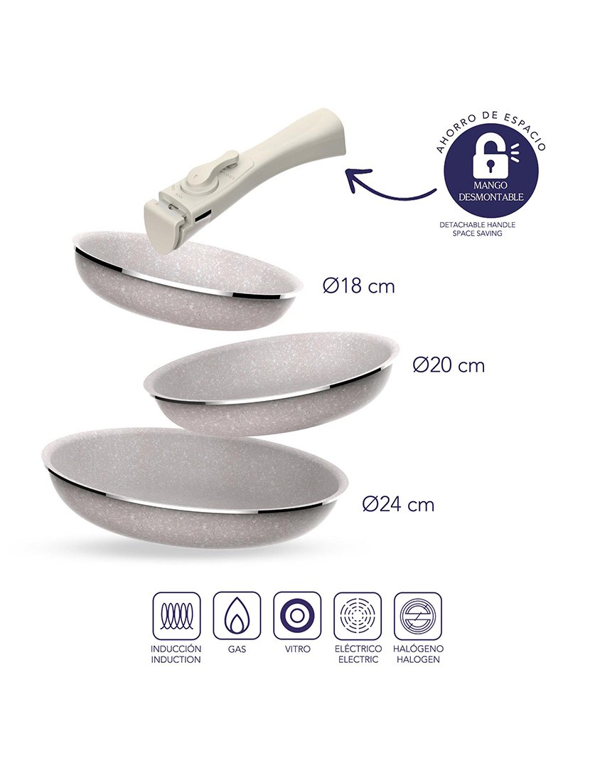 Conjunto 5 Frigideiras Ilag Creme