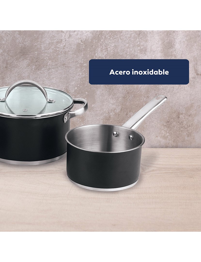 Trem Cozinha 3 Peças Aço Preto