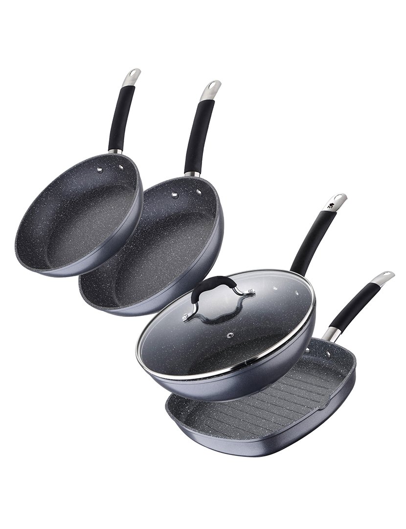 Conjunto 3 Frigideira+Grill MasterPro Cinza