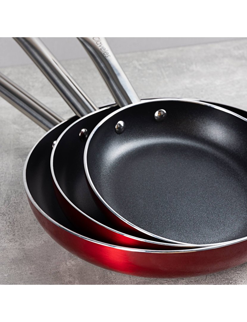 Conjunto 3 Frigideiras 3Claveles Vermelho