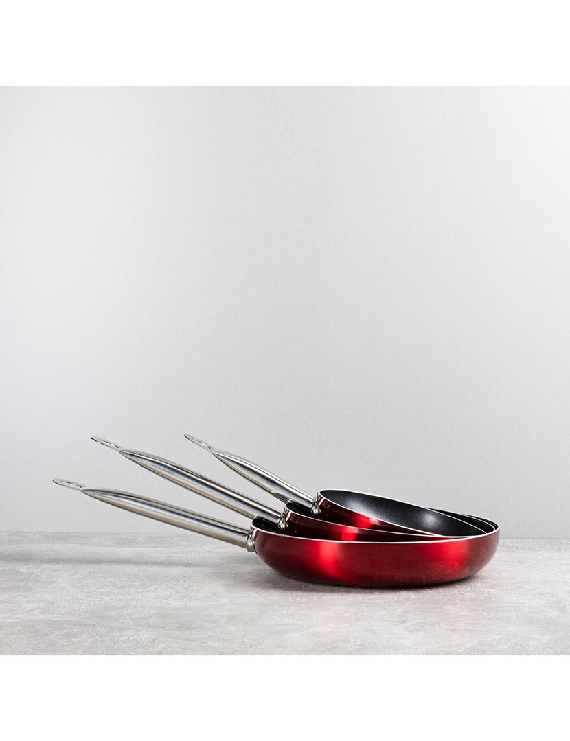 Conjunto 3 Frigideiras 3Claveles Vermelho