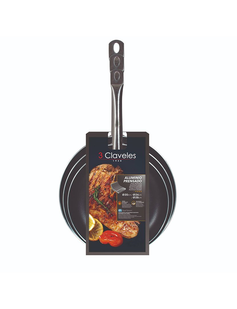 Conjunto 3 Frigideiras 3Claveles Vermelho