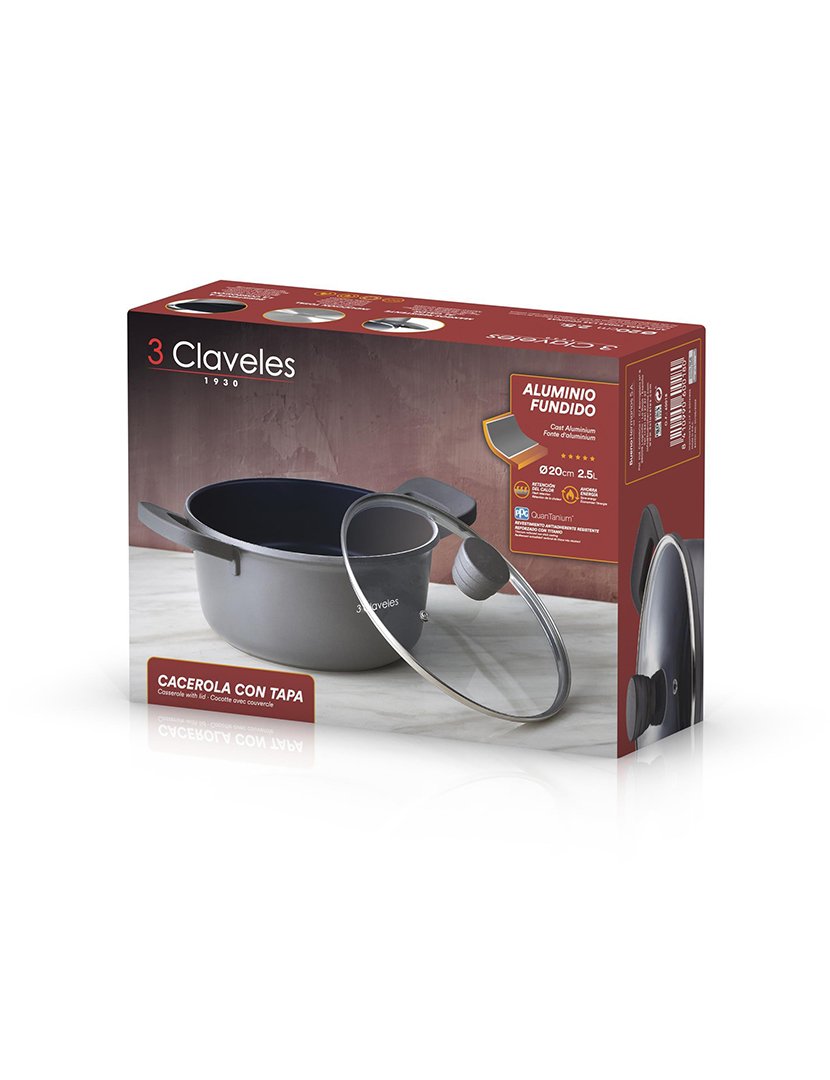 Caçarola 3Claveles 20 cm