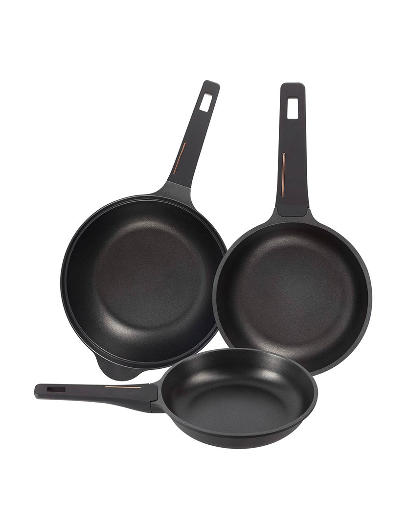 Conjunto 3 Frigideiras Copper Fundido Preto