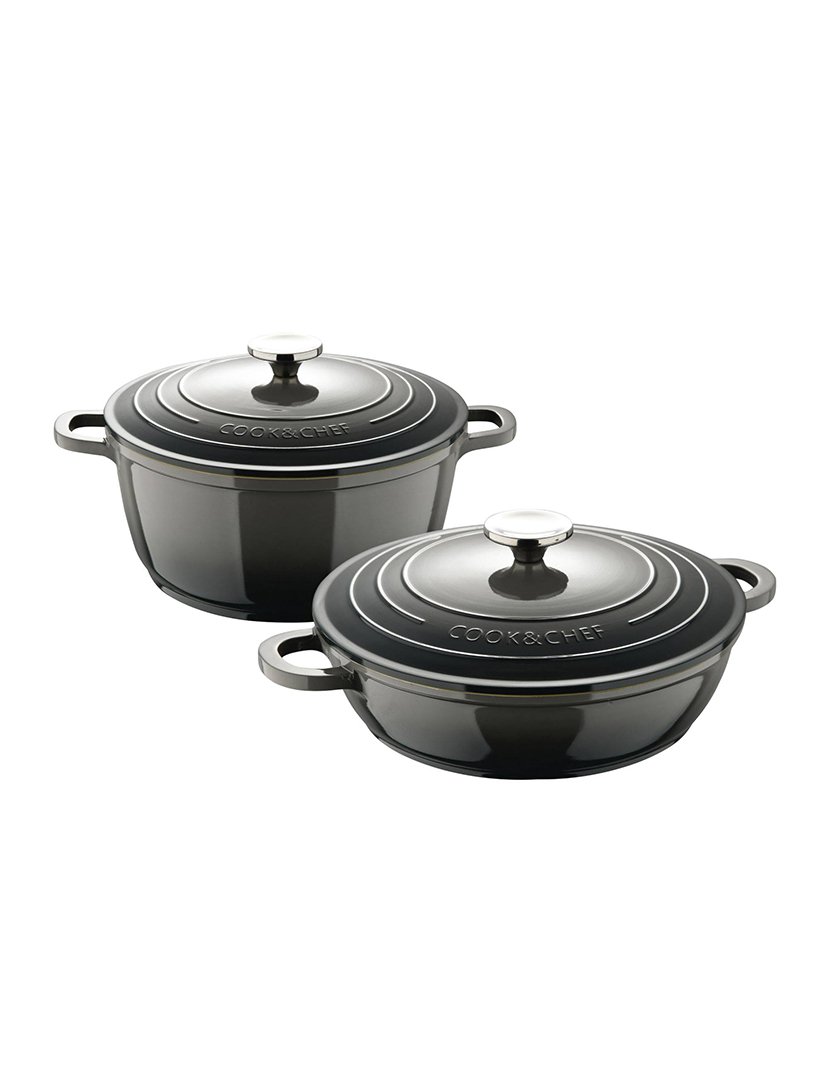 Conjunto 2 Caçarolas Excalibur Cinzento