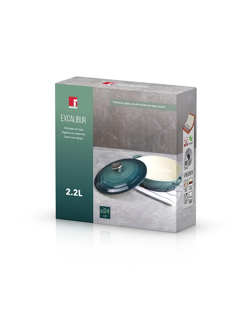 Caçarola Baixa Excalibur Verde 24 cm