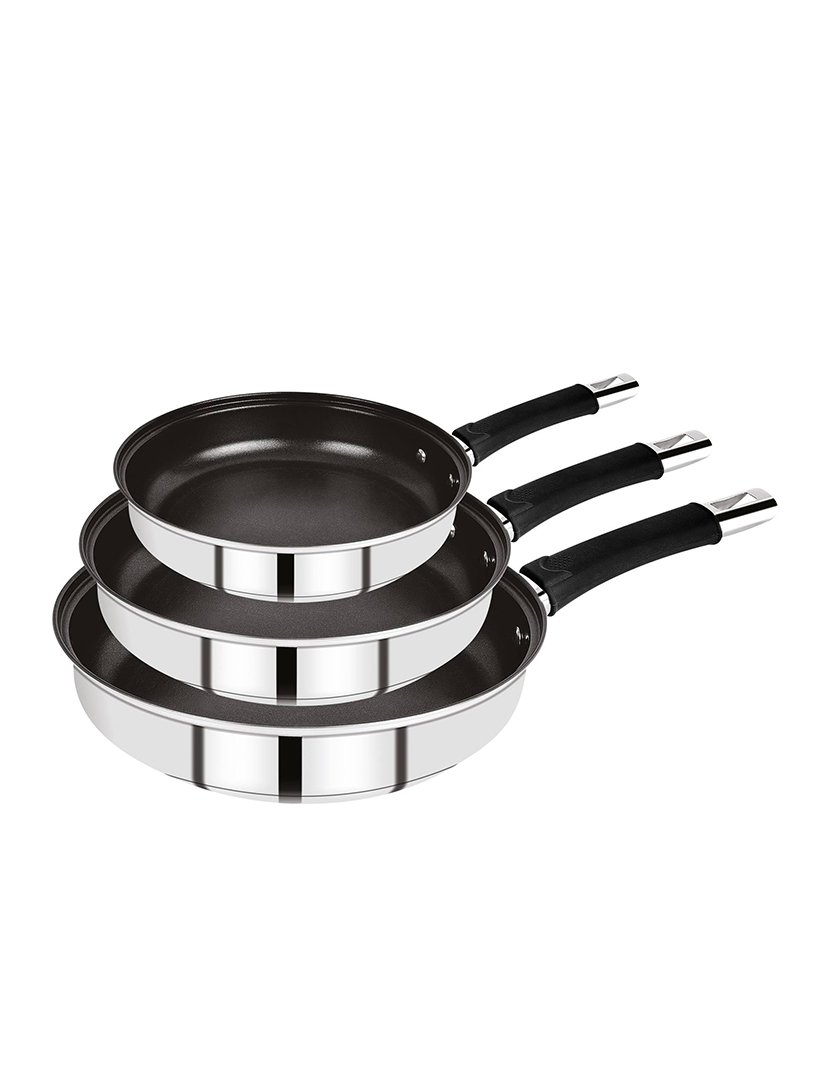 Conjunto 3 Frigideiras Aço Inox