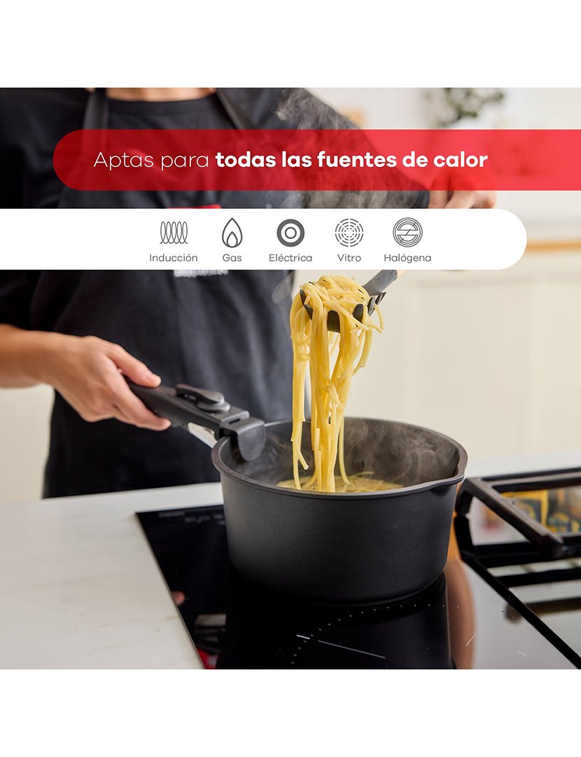 Trem Cozinha 7 Peças Click&Cook Fundido Preto