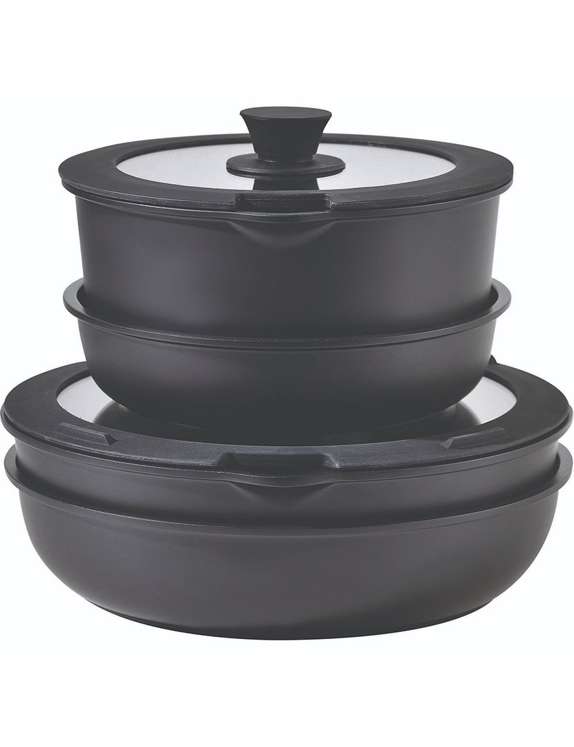 Trem Cozinha 7 Peças Click&Cook Fundido Preto