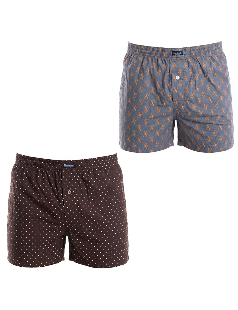 Pack 2 Boxers Castanho-Azul