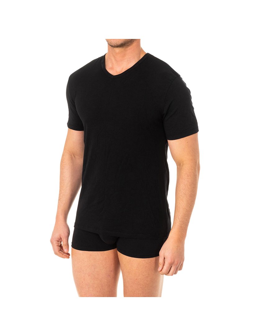T-Shirt Interior decote em V Preto