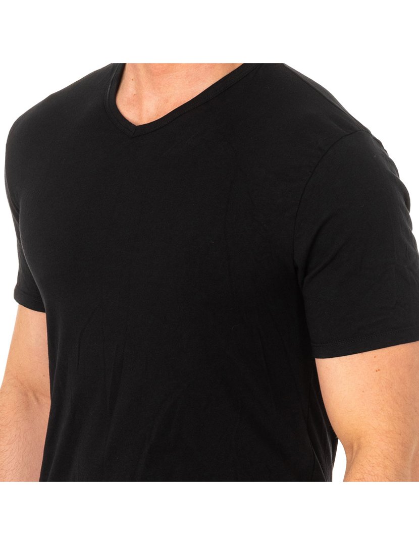 T-Shirt Interior decote em V Preto