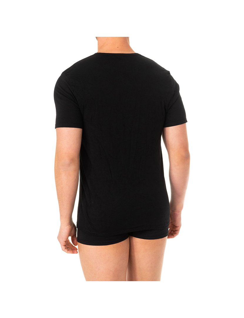 T-Shirt Interior decote em V Preto