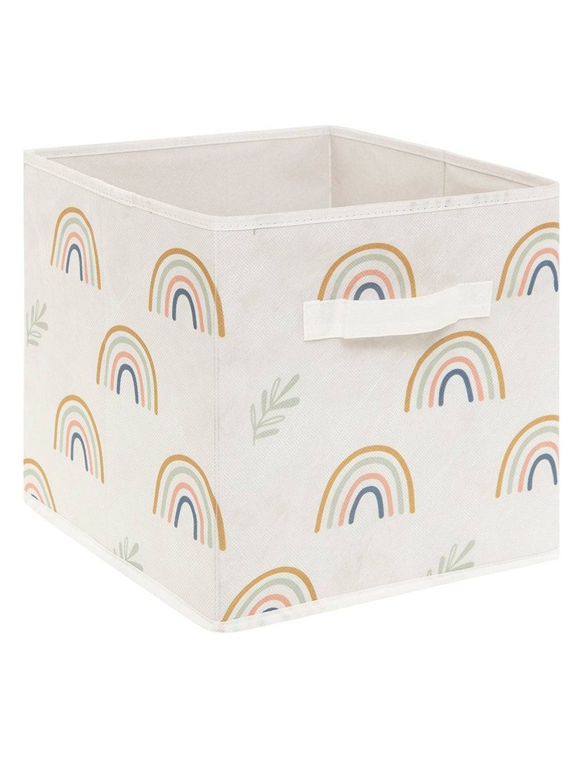 Conjunto de 2 Caixas de Armazenamento para Crianças Verde + Arco Íris