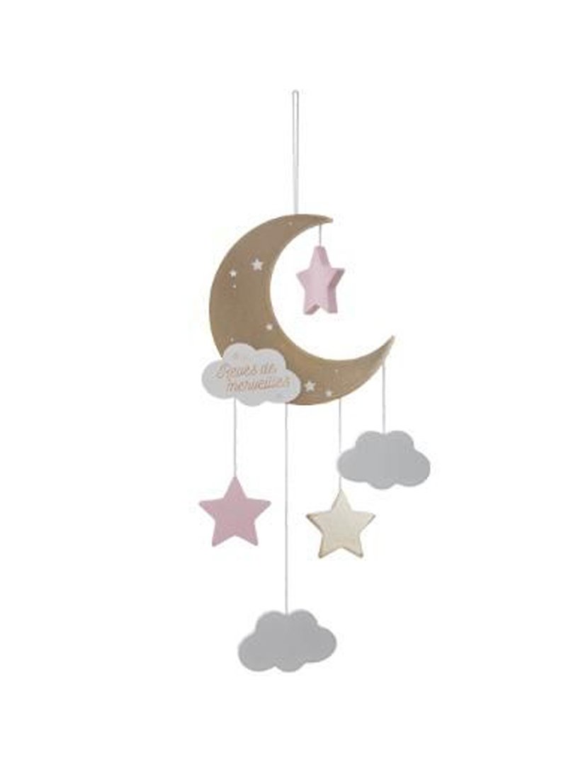 Lua Decorativa Suspensa Rosa