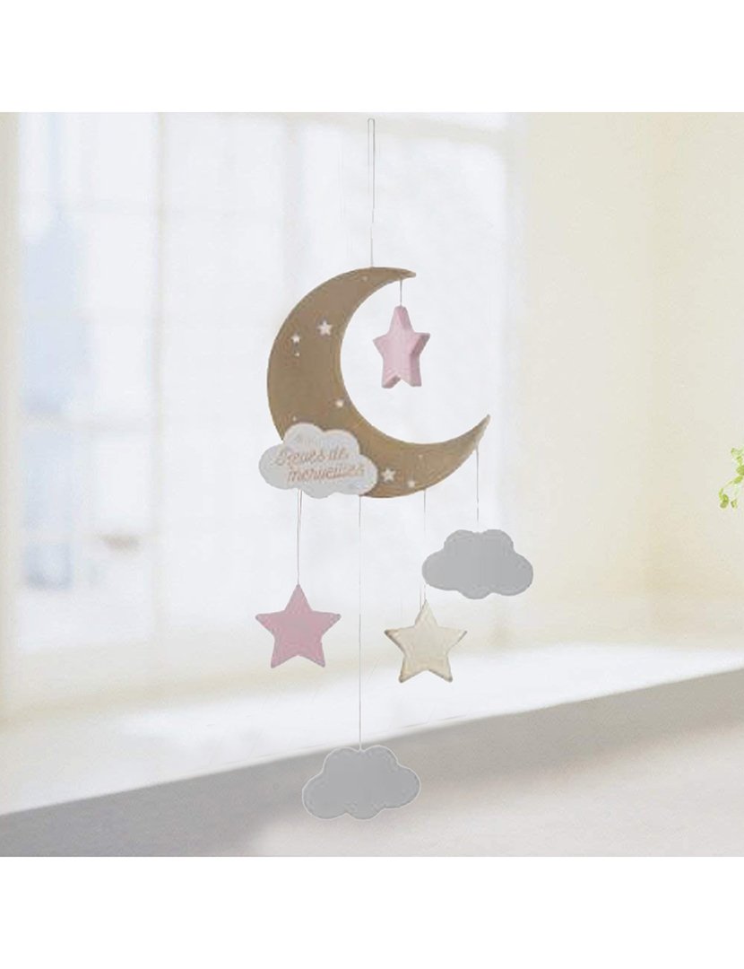 Lua Decorativa Suspensa Rosa