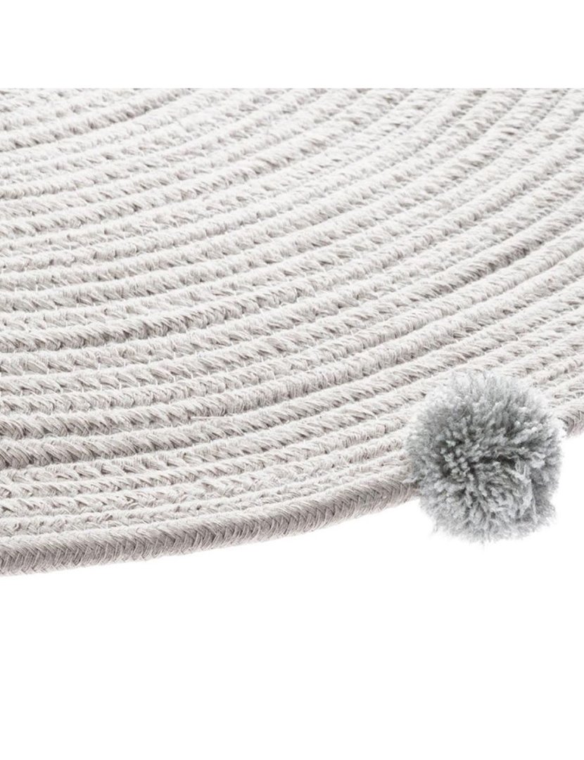 Tapete Infantil com Pompons Cinzento 90cm