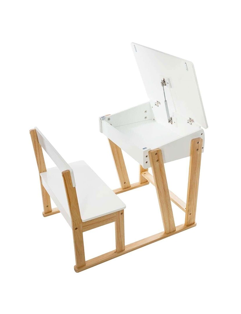 Secretária + Banco Infantil Tudo em Um Branco