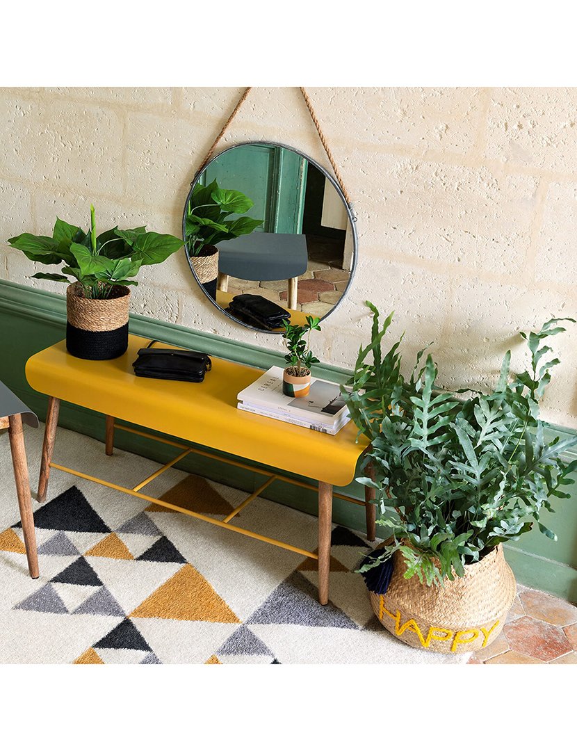 Espelho de Parede Redondo com Corda Preto