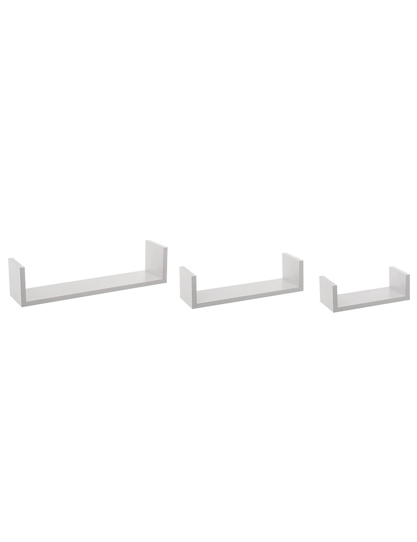 Conjunto de 3 Estantes de Parede Branco