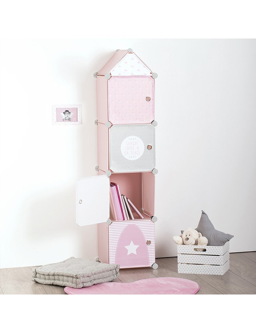 Prateleira de Armazenamento Rosa 139cm